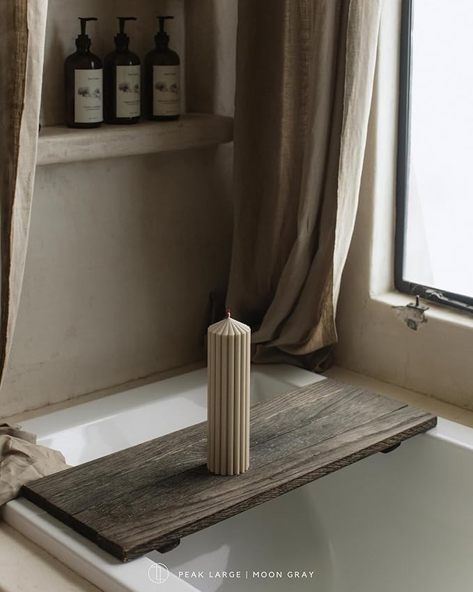 LAWA Ribbed Peak Pillar Candle - Large Beautiful Handmade Pillar Scented Soy Wax Candle Elegant