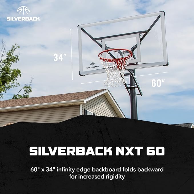Silverback NXT 54" and NXT 60" In-Ground Basketball Hoops with Adjustable-Height Basketball Goal