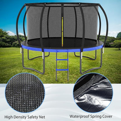 Trampoline 12FT 14FT 15FT 16FT for Kids/Adults - Outdoor Recreational with Enclosure Net Curved