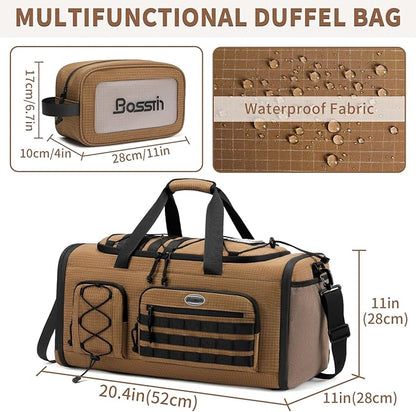 Bosstin Gym Bag for Men & Women,45L Travel Duffle Sports Duffel Bag Gym Weekender Overnight