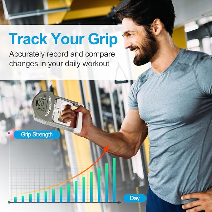 Handeful Grip Strength Tester Trainer - Dynamometer Handgrip Measurer Meter, Handheld Strengthener
