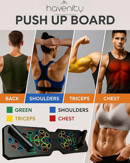 Push Up Board Fitness, Foldable 20 in 1 Push Up Bar at Home Gym, Multi-Functional Pushup Stands for