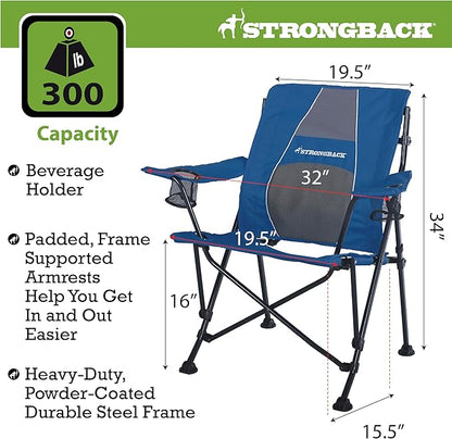 STRONGBACK Camping Chair Guru Heavy Duty Camping Chairs with Lumbar Suppor - Backpack Folding Camp