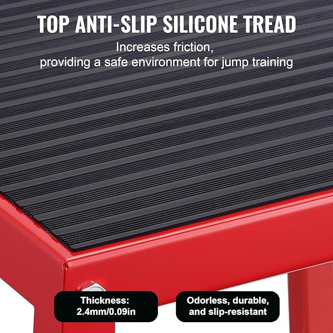 VEVOR Plyometric Jump Box, 18 Inch Plyo Box, Steel Plyometric Platform and Jumping Agility Box