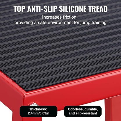 VEVOR Plyometric Jump Box, 18 Inch Plyo Box, Steel Plyometric Platform and Jumping Agility Box