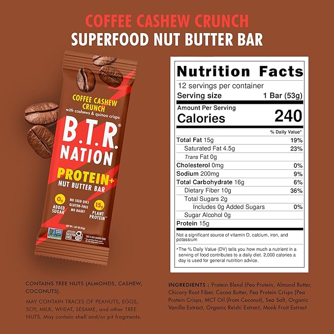 B.T.R. Nation Vegan Keto Plant Based Protein & Fiber Bars - High Protein (Sampler Pack) | (9 Pack)