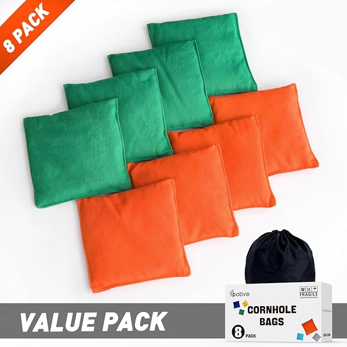 Cornhole Bags Set of 8 Regulation Corn Hole Bean Bags for Cornhole Game, Professional Weather
