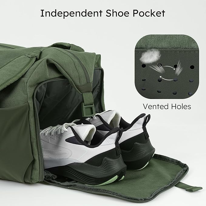 Gym Bag for Men with Shoes Compartment and Wet Pocket Convertible Duffle Bag and Gym Backpack