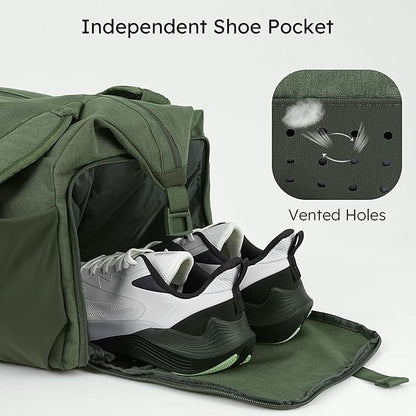 Gym Bag for Men with Shoes Compartment and Wet Pocket Convertible Duffle Bag and Gym Backpack