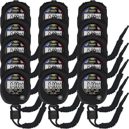 Multi-Function Electronic Digital Sport Stopwatch Timer, Large Display with Date Time and Alarm