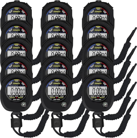 Multi-Function Electronic Digital Sport Stopwatch Timer, Large Display with Date Time and Alarm