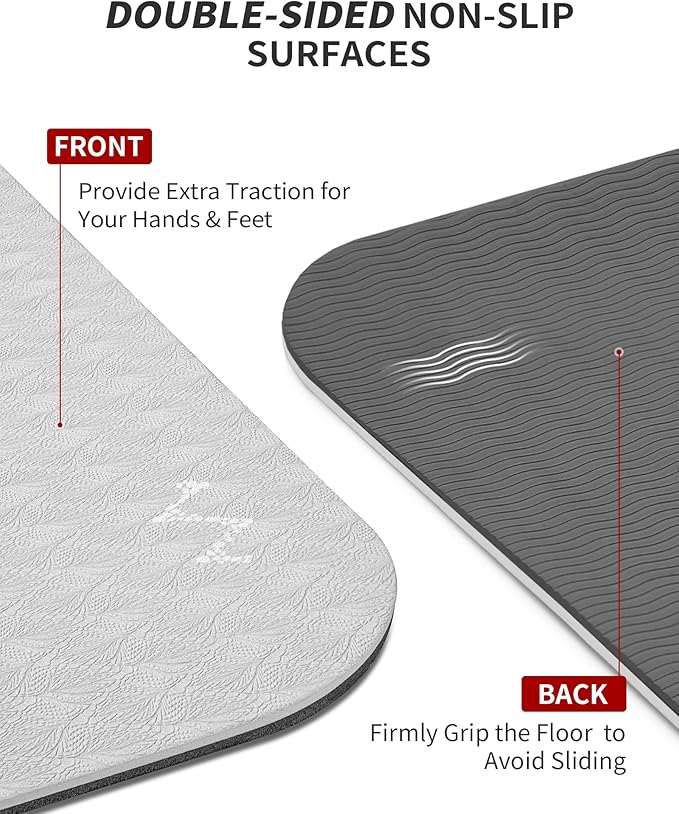 CAMBIVO Large Yoga Mat (6'x 4'), Extra Wide Workout Mat for Men and Women, Yoga Mat Thick 1/3 &1/4
