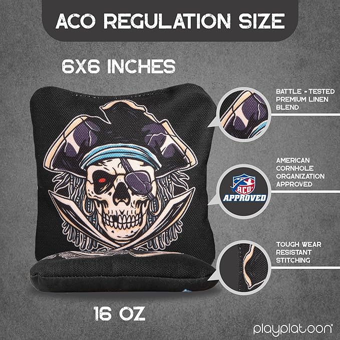 Play Platoon Cornhole Bags Set of 8 Regulation Professional Corn Hole Bean Bags ACO Approved