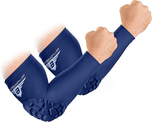 Bucwild Sports B Padded Elbow Arm Sleeves for Basketball Football Volleyball Youth & Adult Size