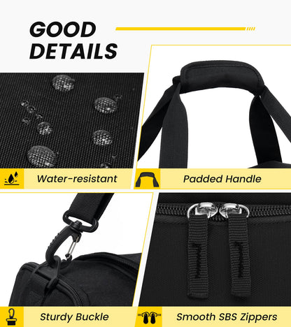 Vorspack 18 Inches Gym Bag for Men Women with Shoe Compartment - Black