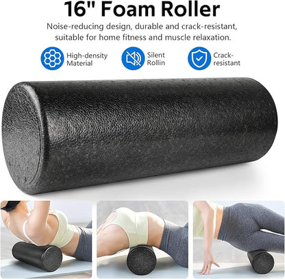 7 in1 Foam Roller Set for Deep Tissue Muscle Massager - High Density Back Roller, Muscle Roller