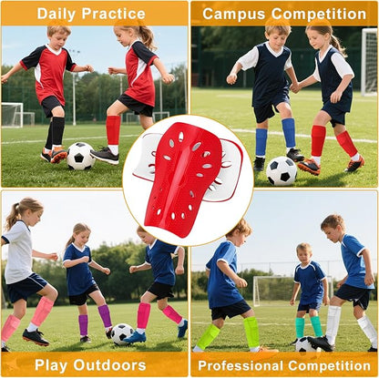 2 Pairs Shin Guards Soccer for Kids,Shin Pads Extra Lightweight Breathable Slide in Shin Guard for