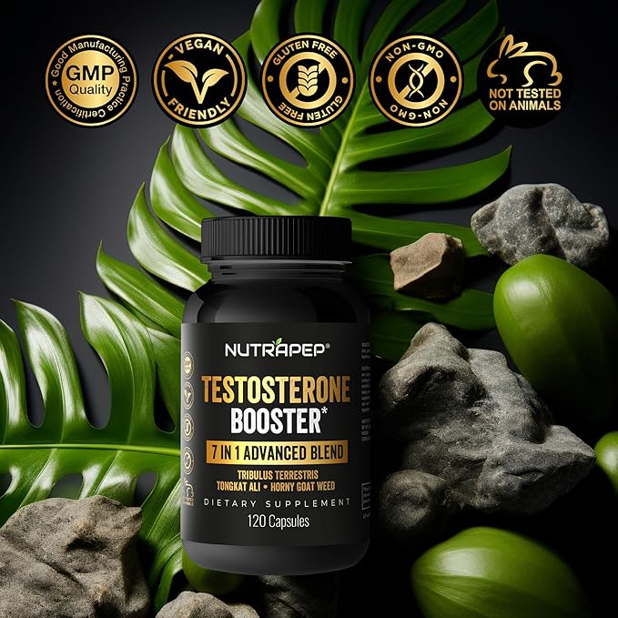 Testosterone Booster Supplement for Men - Natural Energy Enhancement Growth Builder Performance