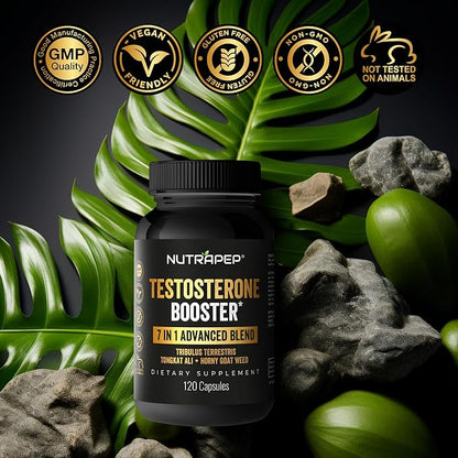 Testosterone Booster Supplement for Men - Natural Energy Enhancement Growth Builder Performance