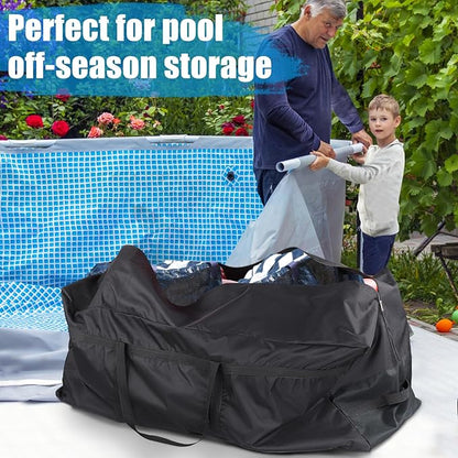 140 Gallon Extra Large Storage Bag for Aboveground Pools - Heavy-duty Pool Cover Storage with 4
