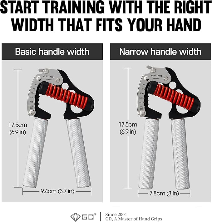 GD IRON GRIP Grip Strength Trainer Adjustable Hand Gripper Strengthener Hand Grip Exerciser Wrist