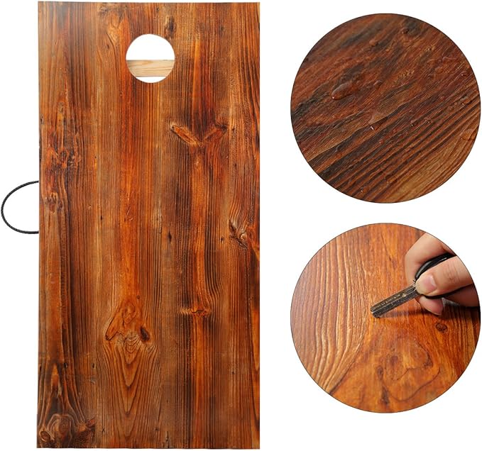 UKASE Solid Wood Regulation Size Cornhole Set Portable Bean Bags Toss Game with Durable Wood Grain