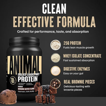 Animal Whey Isolate Protein Powder - Loaded for Pre & Post Workout Muscle Builder and Recovery with