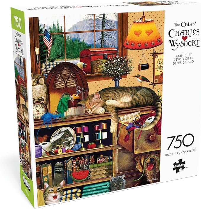 Buffalo Games - Charles Wysocki - Yarn Duty - 750 Piece Jigsaw Puzzle for Adults -Challenging