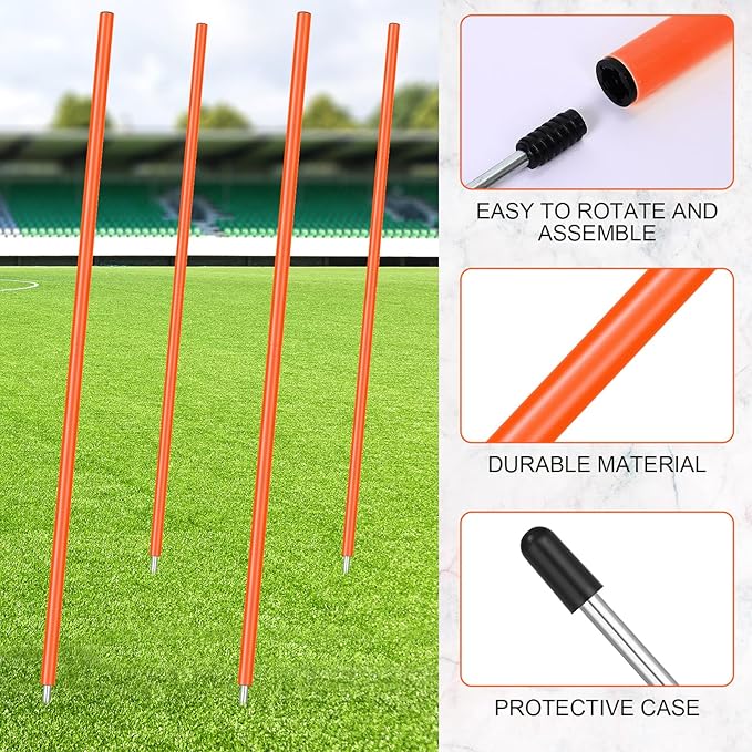 Blulu Training Agility Poles 5ft Forza Slalom Adjustable Soccer Training Poles Soccer Sticks