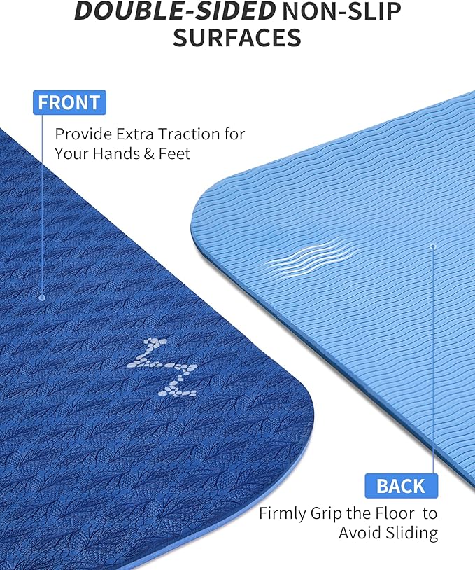 CAMBIVO Large Yoga Mat (6'x 4'), Extra Wide Workout Mat for Men and Women, Yoga Mat Thick 1/3 &1/4
