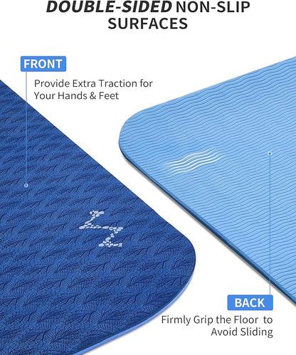CAMBIVO Large Yoga Mat (6'x 4'), Extra Wide Workout Mat for Men and Women, Yoga Mat Thick 1/3 &1/4