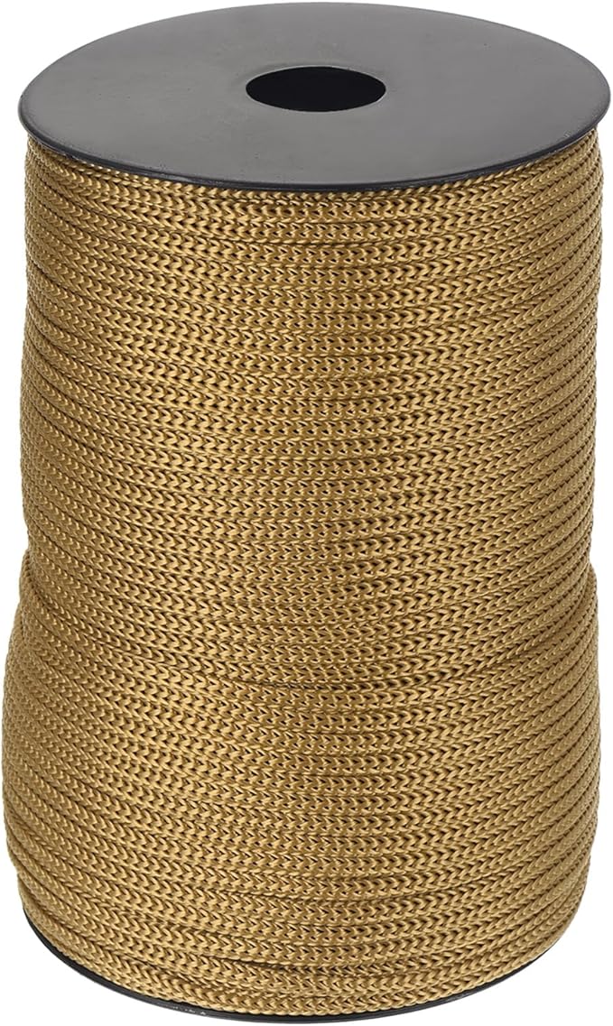 MECCANIXITY 5/32 Inch Polypropylene Rope Braided Ropes, 328ft Camping Rope Hollow Utility Cord for