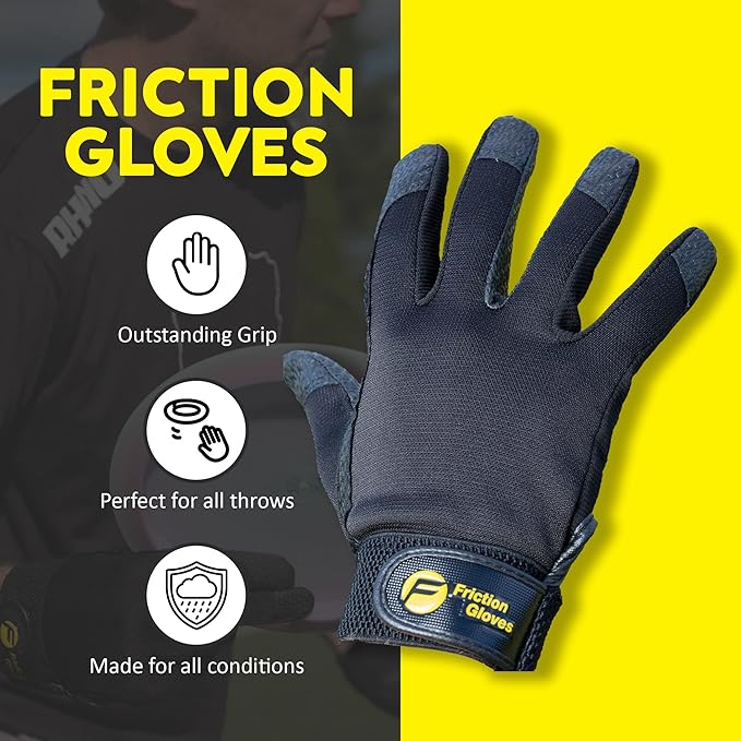 Disc Sports Gloves - Rubberized Palm and Fingers for Amazing Grip on All Your Throws - Perfect for