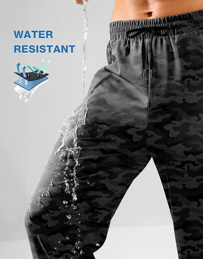 Pudolla Men's Lightweight Hiking Pants Quick-Dry Outdoor Sweatpants with Zipper Pockets for Casual