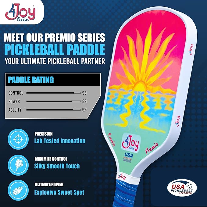 4Joy Pickleball Paddle Premio Series - Thermoformed Premium T700 Carbon Fiber Pickleball Paddless