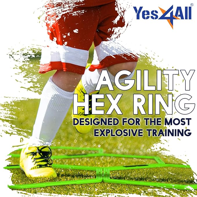 Yes4All Hex Agility Rings/Speed Rings with Carrying Bag – Hexagon Rings, Agility Hurdles for