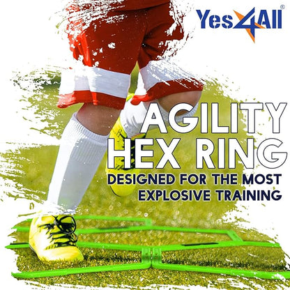 Yes4All Hex Agility Rings/Speed Rings with Carrying Bag – Hexagon Rings, Agility Hurdles for