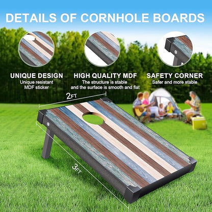2’x3’ Cornhole Boards Set, Cornhole Outdoor Game Set - Corn Hole Toss Boards Set with 8 Cornhole