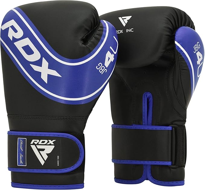 RDX Kids Boxing Gloves, 6oz 4oz Junior Training Mitts, Maya Hide Leather Ventilated Palm, Muay Thai