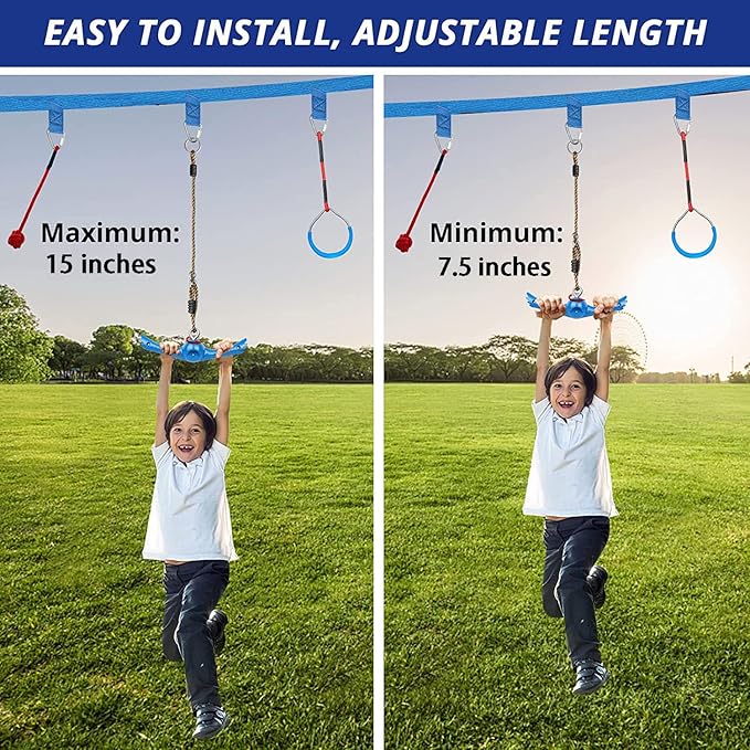 Ninja-Twister Swing Spins Set: Slackline Attachments - 360° Handle Twist-Spin Flips Toy Activate