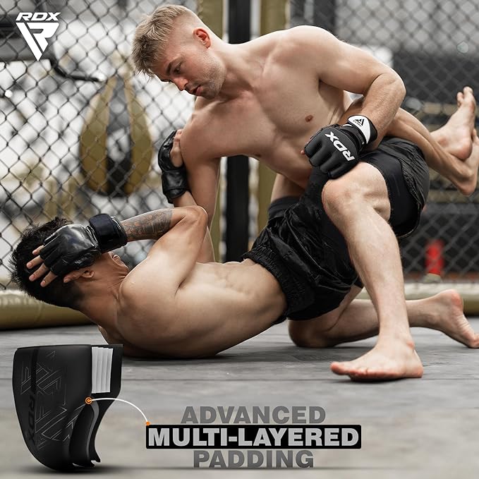 RDX Groin Protector for Boxing, Muay Thai, Kickboxing and MMA Fighting, Maya Hide Leather Abdo Gear