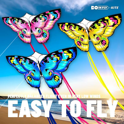 The Doinfly Butterfly-Shaped Kite is an Easy-to-Fly Kite Suitable for Both Children and Adults, and