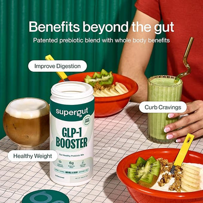 Supergut Gut Healthy GLP-1 Booster - High Fiber GLP-1 Supplement Powder for Women & Men