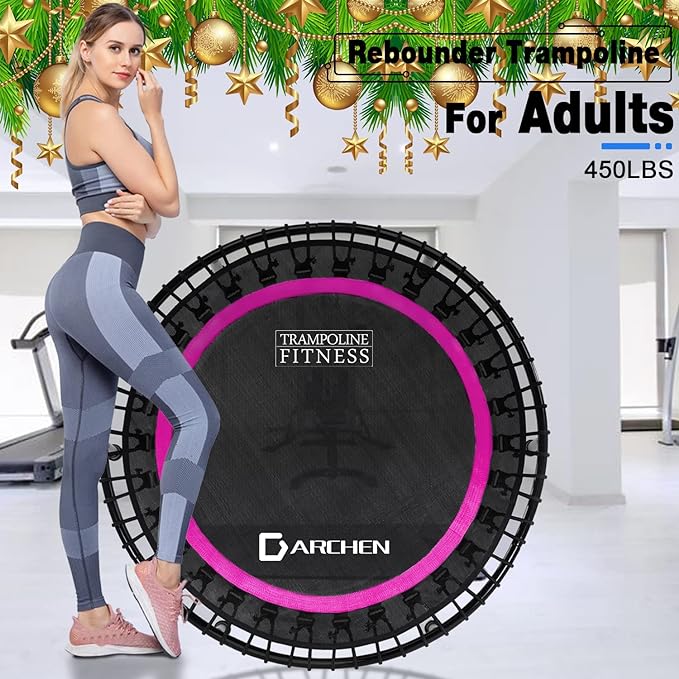 DARCHEN 450 lbs Mini Trampoline for Adults, Indoor Small Rebounder Exercise Trampoline for Workout