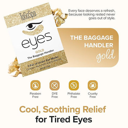 ToGoSpa Golden EYES, Dark Circle Warrior | Premium Clean Anti-Aging Gel Pads with Collagen