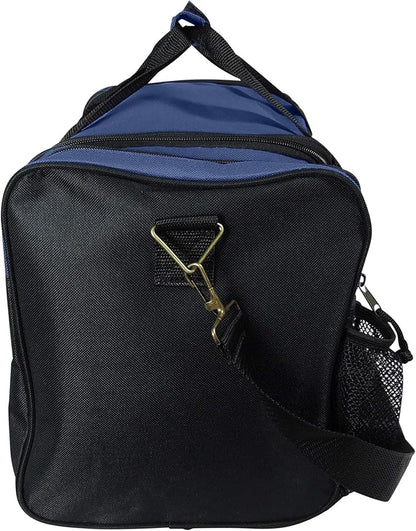 DALIX 17" Duffle Bag Dual Front Mesh Pockets (Black Gold Gray Dark Green Navy Blue Maroon Royal