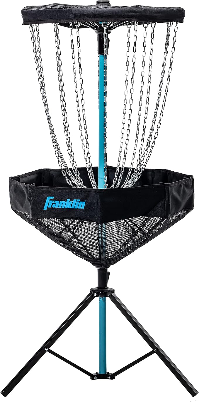Franklin Sports Disc Golf Baskets - Portable Disc Golf Target with Chains Included - Disc Golf