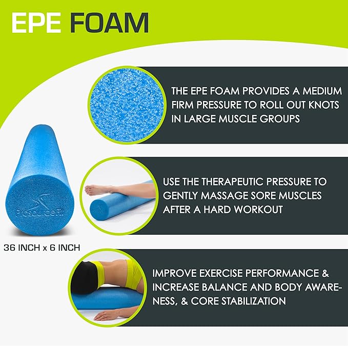 ProsourceFit Flex Foam Rollers for Muscle Massage, Physical Therapy, Core & Balance Exercises