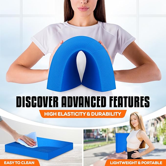 Yes4All Upgraded Size Foam Pad for Exercise, Nonslip Foam Balance Pad Physical Therapy, Yoga &