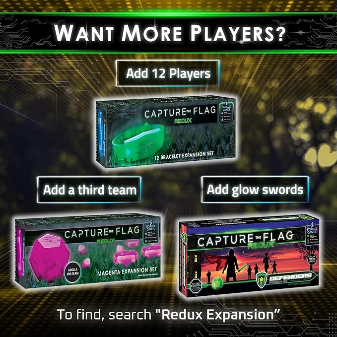 Redux: The Original Glow in The Dark Capture The Flag Game | Ages 8+ | Outdoor Games for Kids and